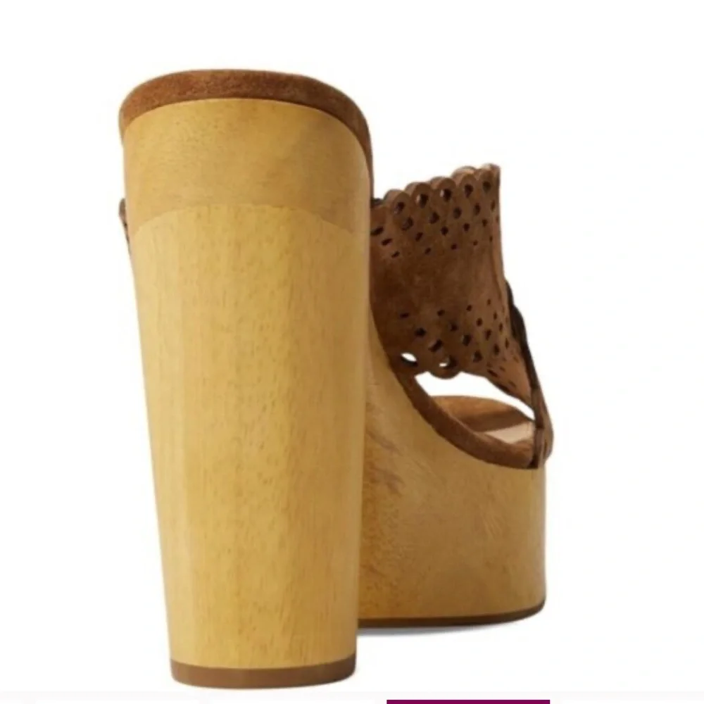 Veronica Beard womens  Gaynor Suede Platform Mules Hazelwood $395 size 9 NEW